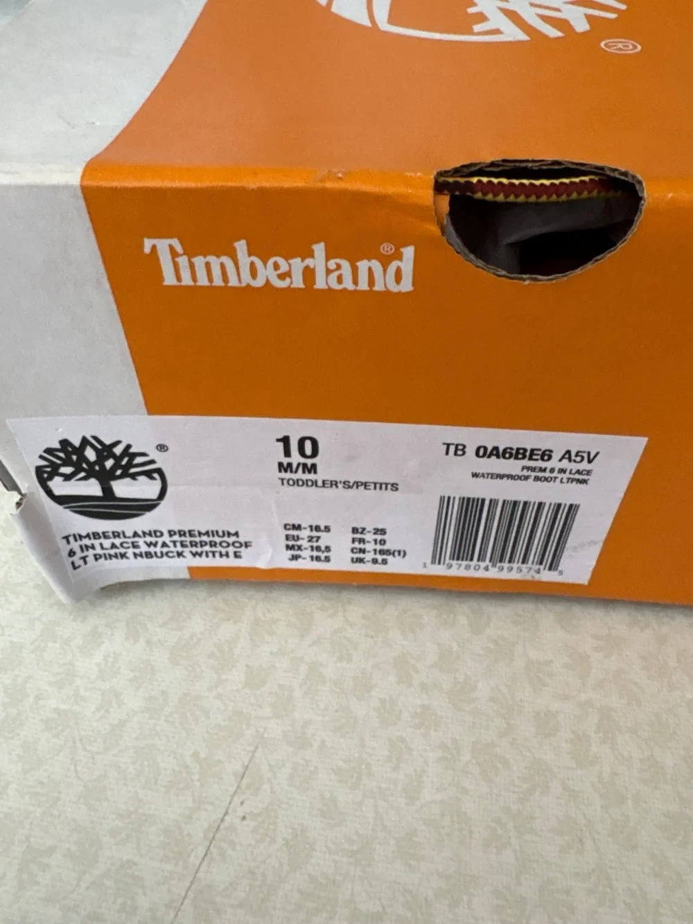 Toddler girls pink timberland